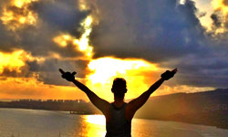 sunset behind waikiki seen from koko head